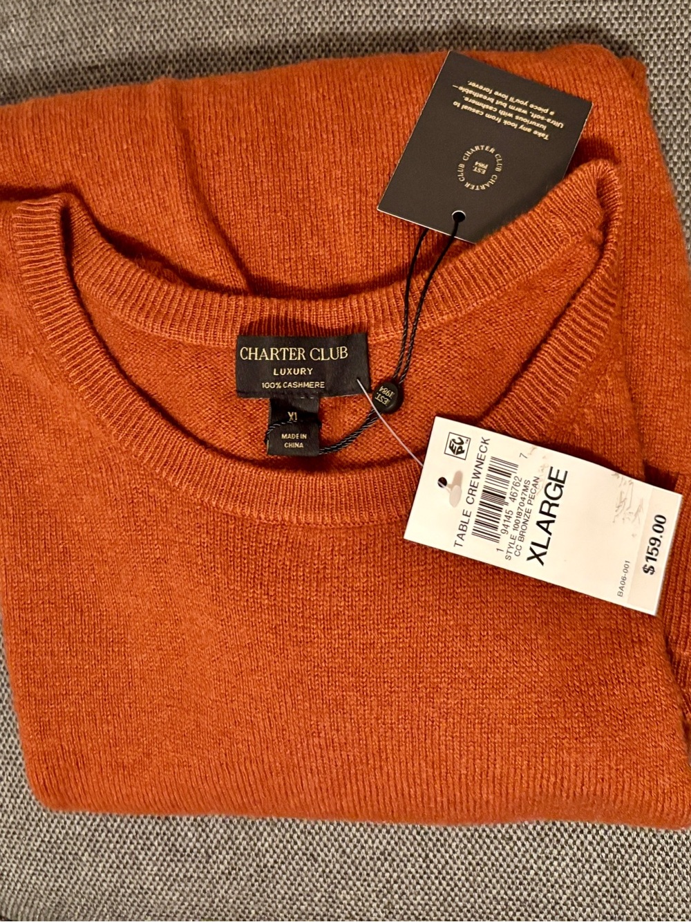 Charter Club Rust Crewneck Sweater